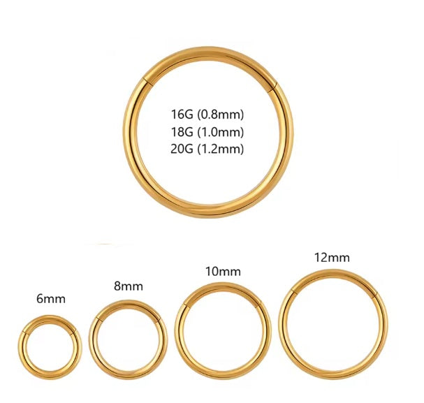 Hinged Clicker Rings | Gold & Titanium