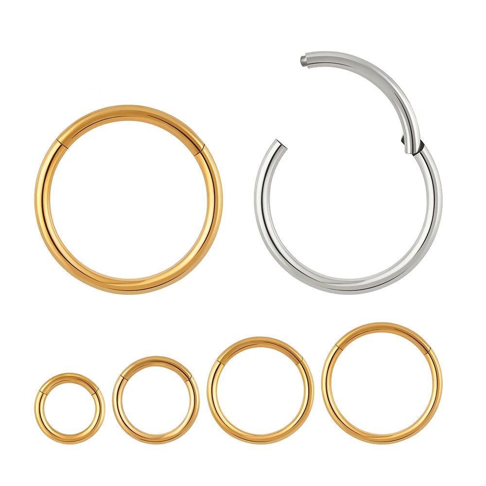 Hinged Hoop Ring | Gold & Titanium