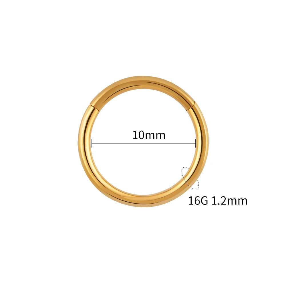 Hinged Hoop Ring | Gold & Titanium