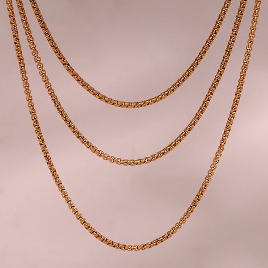 Essentials | Rounded Pearl Box Chain | Gold & Silver