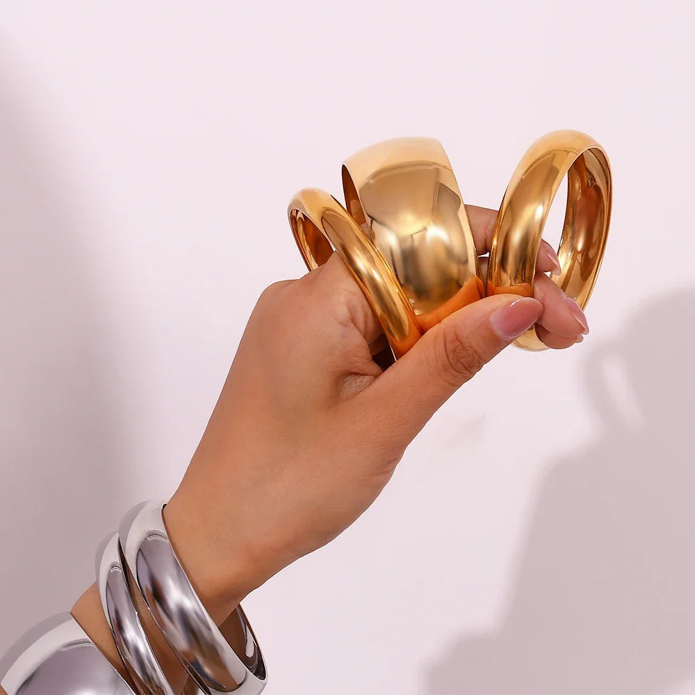 Chunky Bangles | Gold & Silver