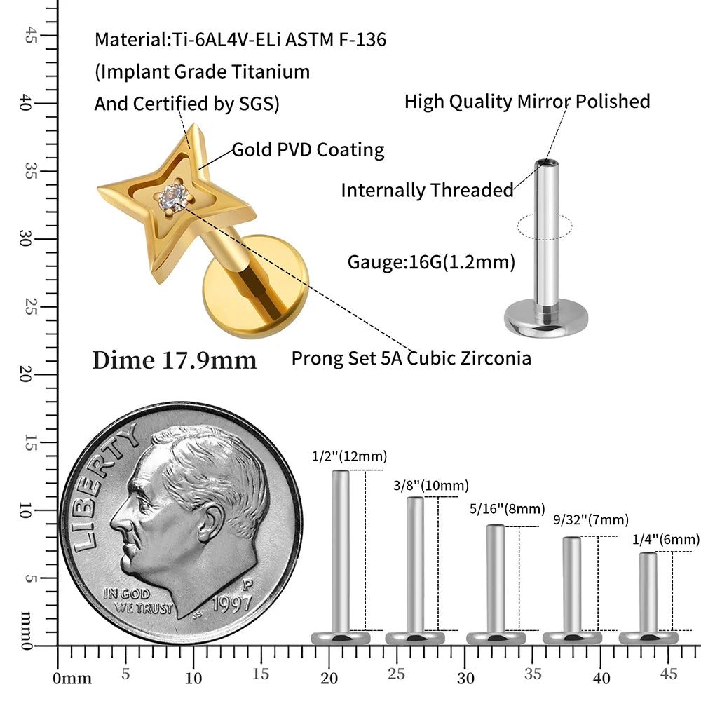 Starlit Flat Back | Gold & Titanium