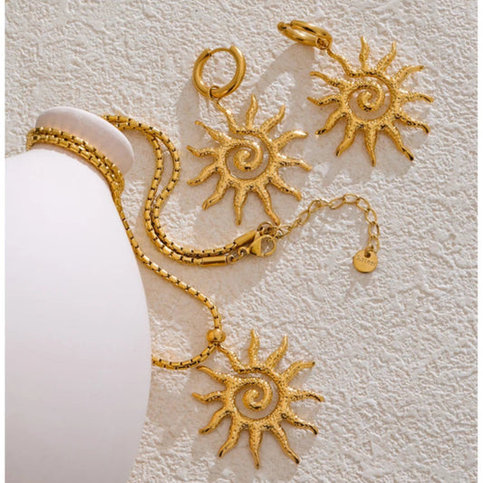 Solstice Set  | Earrings | Necklace | Gold | Platinum