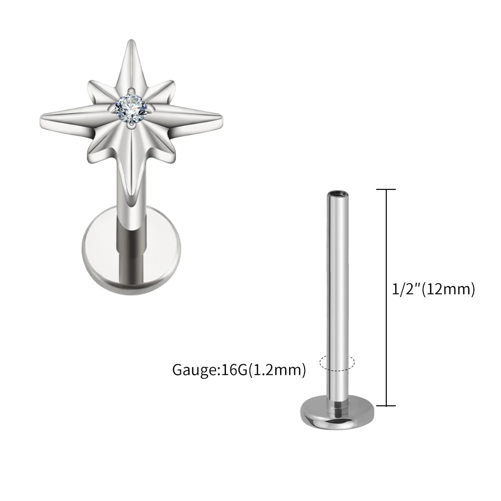 North Star Flatback Stud | Gold & Titanium