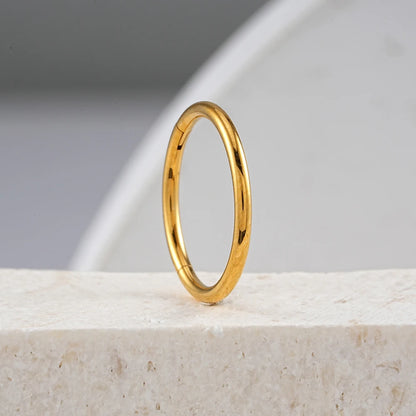 Hinged Hoop Ring | Gold & Titanium