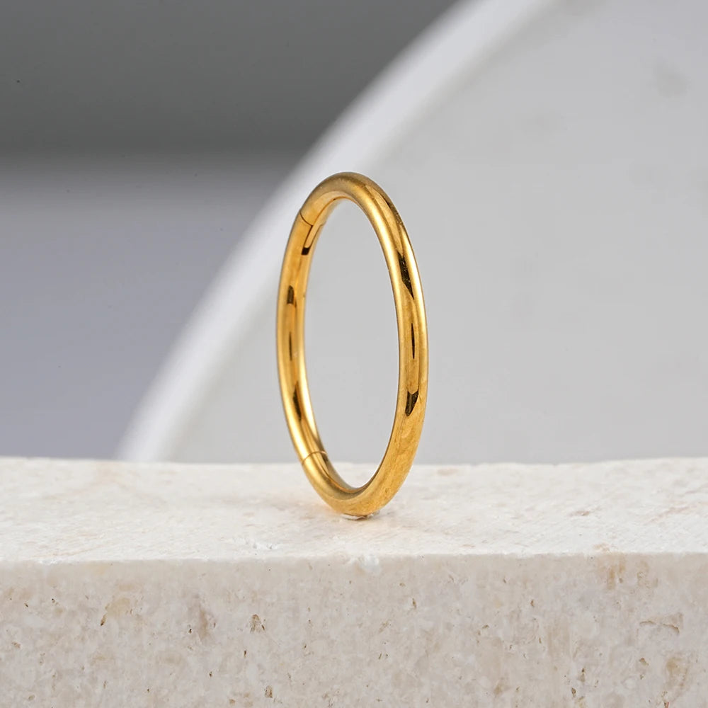 Hinged Clicker Rings | Gold & Titanium