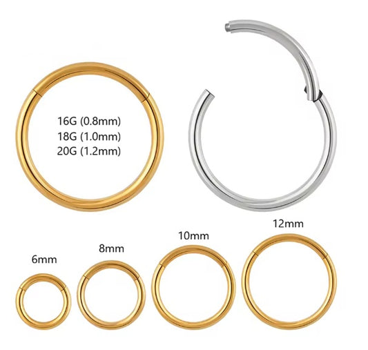 Hinged Clicker Rings | Gold & Titanium