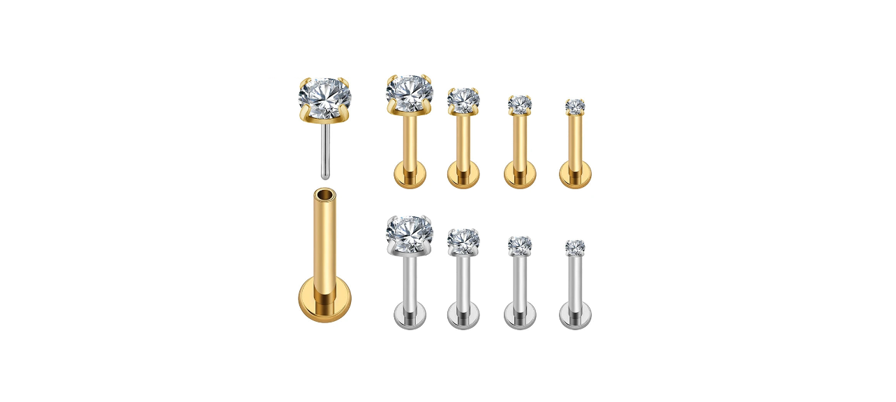 Flatback CZ Stud - Threadless Push Pin
