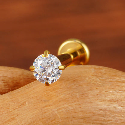 Flatback CZ Stud - Threadless Push Pin