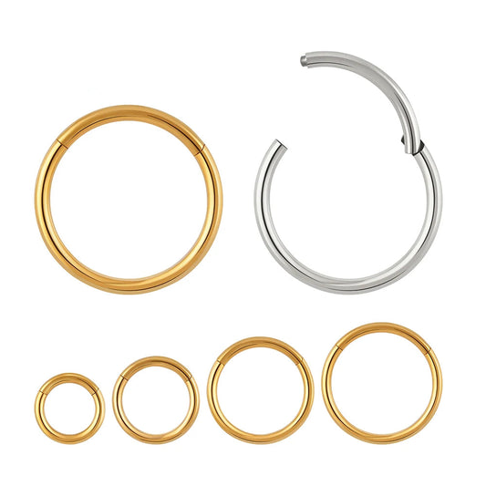 Hinged Hoop Ring | Gold & Titanium