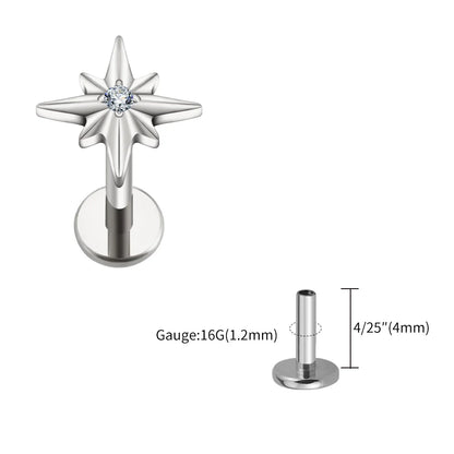 North Star Flatback Stud | Gold & Titanium